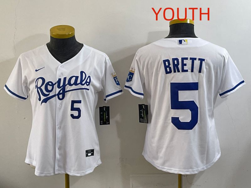 Youth Kansas City Royals #5 Brett White Game Nike MLB Jersey style 003